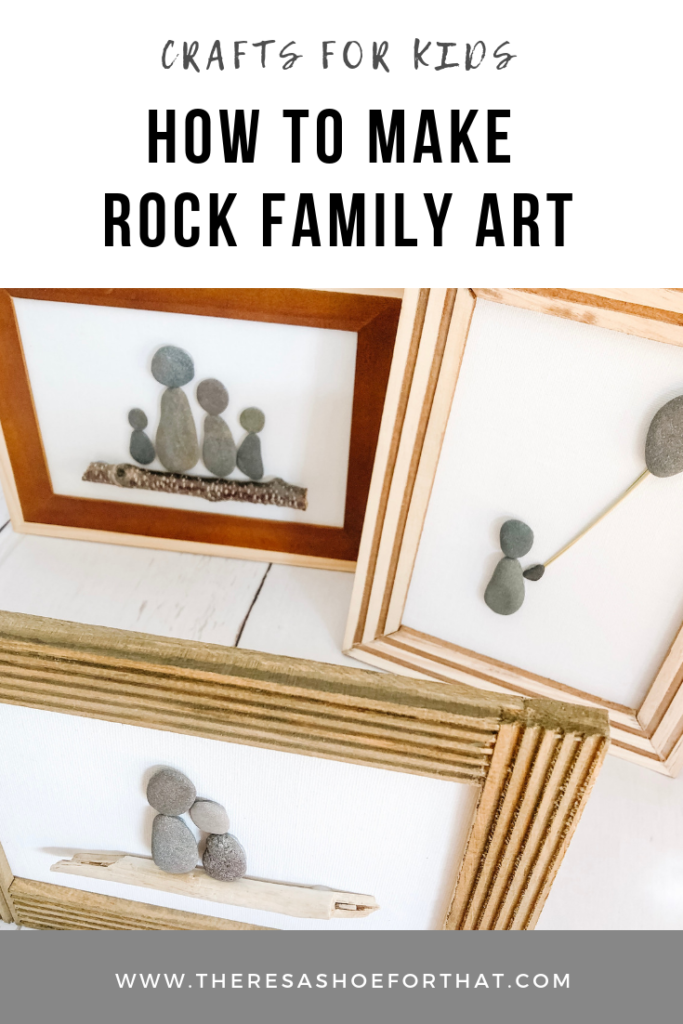 Rock Family Art pieces are easy to make, a fun activity with children and make inexpensive customized holiday gifts for friends and family.