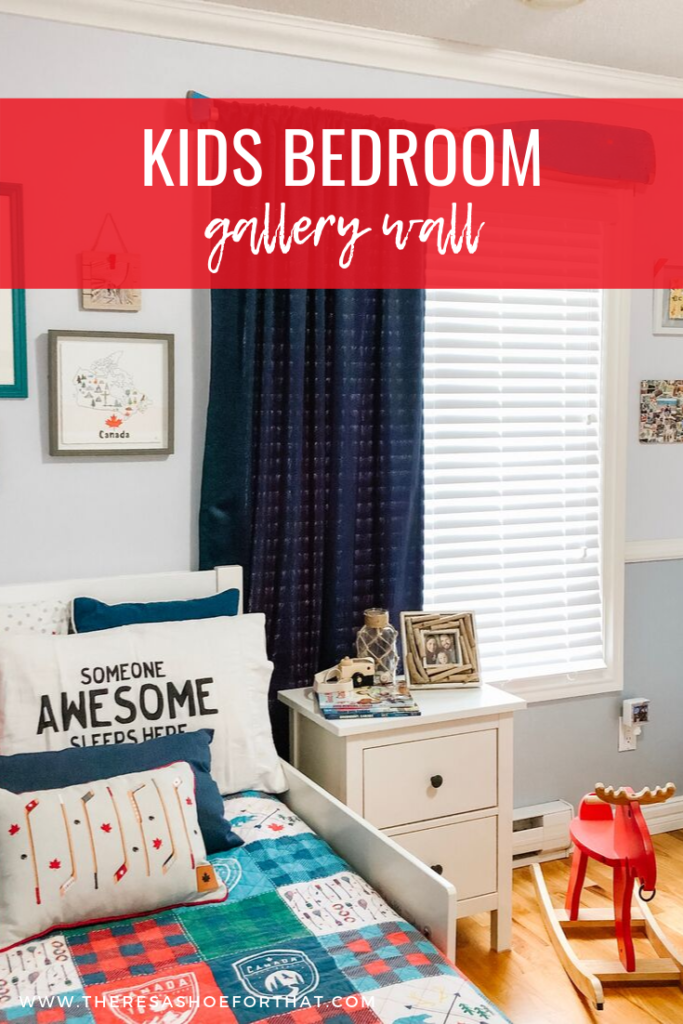 Canadian theme bedroom with gallery wall